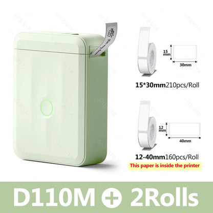 D110 Smart Portable Label Printer Mini Pocket Thermal Sticker Maker Self-Adhesive Label Papers for Office Home USE