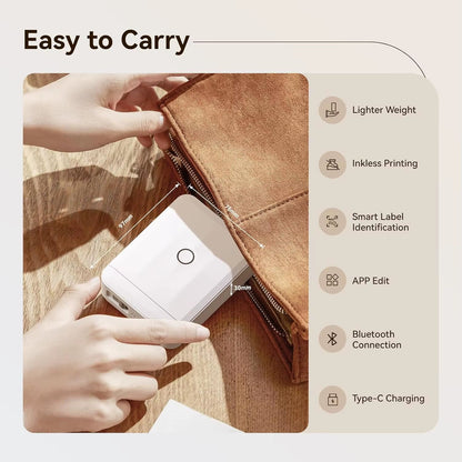 D110 Smart Portable Label Printer Mini Pocket Thermal Sticker Maker Self-Adhesive Label Papers for Office Home USE
