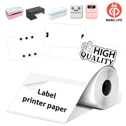 Thermal Papers White Thermal Self-Adhesive Stickers Compatible for P50/S2 Portable Thermal Printer to Gift/Marking/Tape