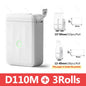 D110 Smart Portable Label Printer Mini Pocket Thermal Sticker Maker Self-Adhesive Label Papers for Office Home USE