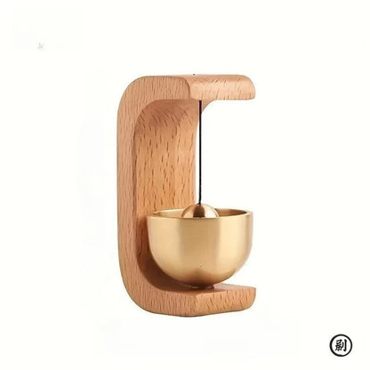 1PC Brass Doorbell Reminder Wind Chime C-Shaped Magnetic Suction Home Car Decoration Unique Housewarming Gift