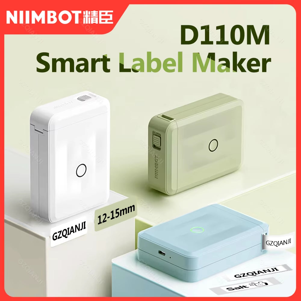 D110 Smart Portable Label Printer Mini Pocket Thermal Sticker Maker Self-Adhesive Label Papers for Office Home USE