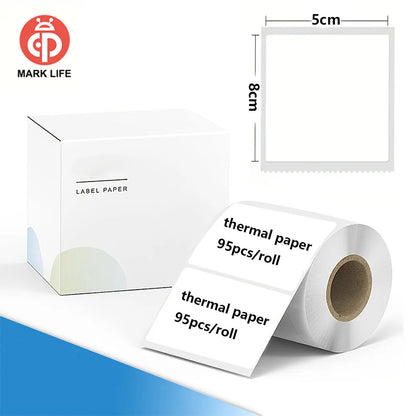 Thermal Papers White Thermal Self-Adhesive Stickers Compatible for P50/S2 Portable Thermal Printer to Gift/Marking/Tape