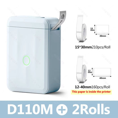 D110 Smart Portable Label Printer Mini Pocket Thermal Sticker Maker Self-Adhesive Label Papers for Office Home USE