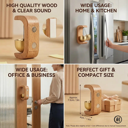 1PC Brass Doorbell Reminder Wind Chime C-Shaped Magnetic Suction Home Car Decoration Unique Housewarming Gift