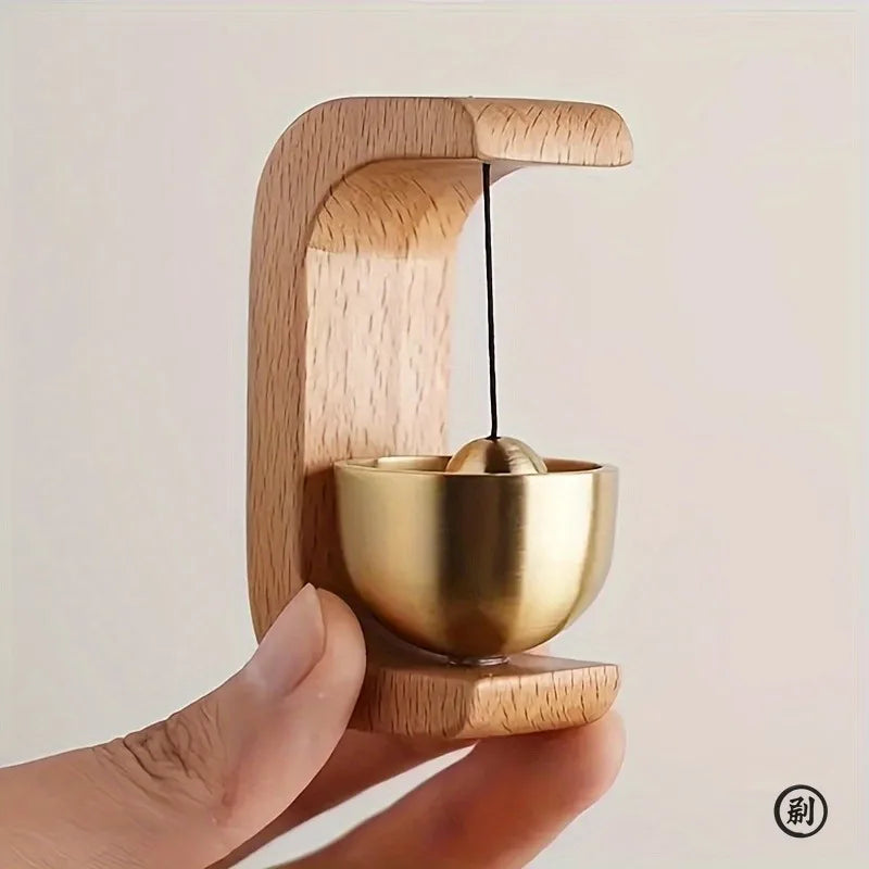 1PC Brass Doorbell Reminder Wind Chime C-Shaped Magnetic Suction Home Car Decoration Unique Housewarming Gift