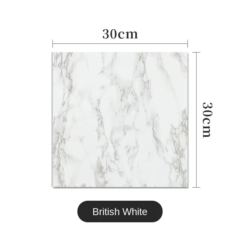 PVC Imitation Marble Wall Stickers Self-Adhesive Floor Stickers Waterproof Bathroom Living Room Decoration Decals 30*30Cm