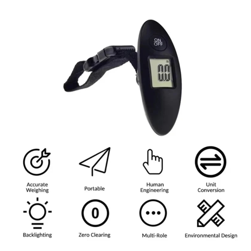 40Kg/100G Portable Luggage Scale High Precision Travel Digital Hanging Scales with Webbing Belt LCD Digital Electronic Luggage