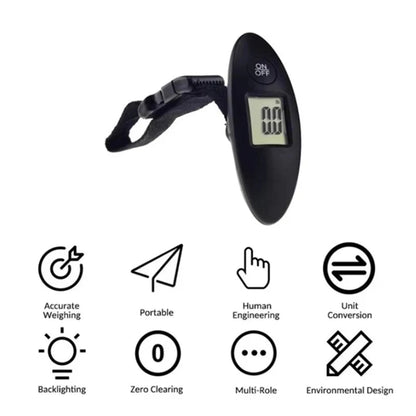 40Kg/100G Portable Luggage Scale High Precision Travel Digital Hanging Scales with Webbing Belt LCD Digital Electronic Luggage