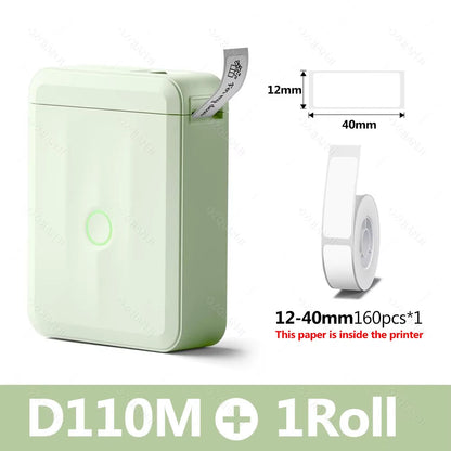 D110 Smart Portable Label Printer Mini Pocket Thermal Sticker Maker Self-Adhesive Label Papers for Office Home USE