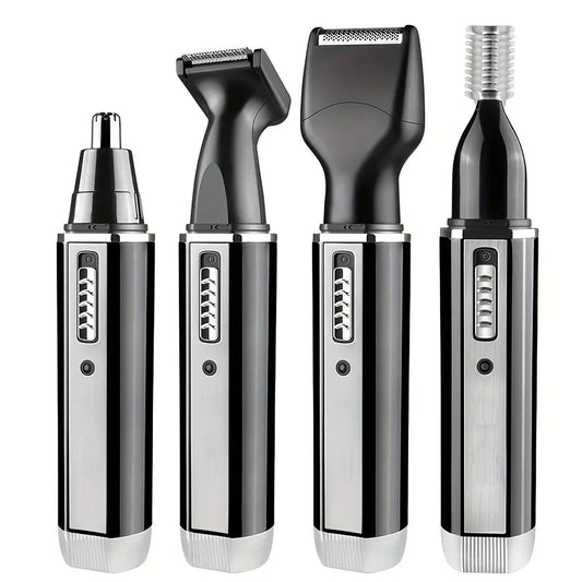 Men'S 4-In-1 Electric Grooming Kit, Rechargeable, for Trimming Hair, Beard, Nose Hair, and Ear Hair. Precise Cleaning with Gentl