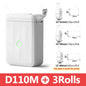 D110 Smart Portable Label Printer Mini Pocket Thermal Sticker Maker Self-Adhesive Label Papers for Office Home USE